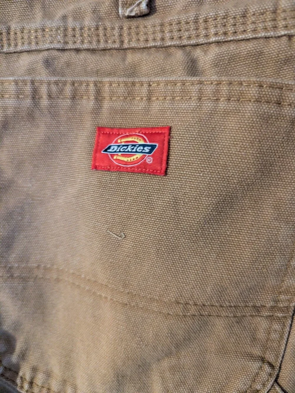 Vintage Mens Dickies Carpenter Pants Tan Heavy Duty Canvas Work Size 42x32